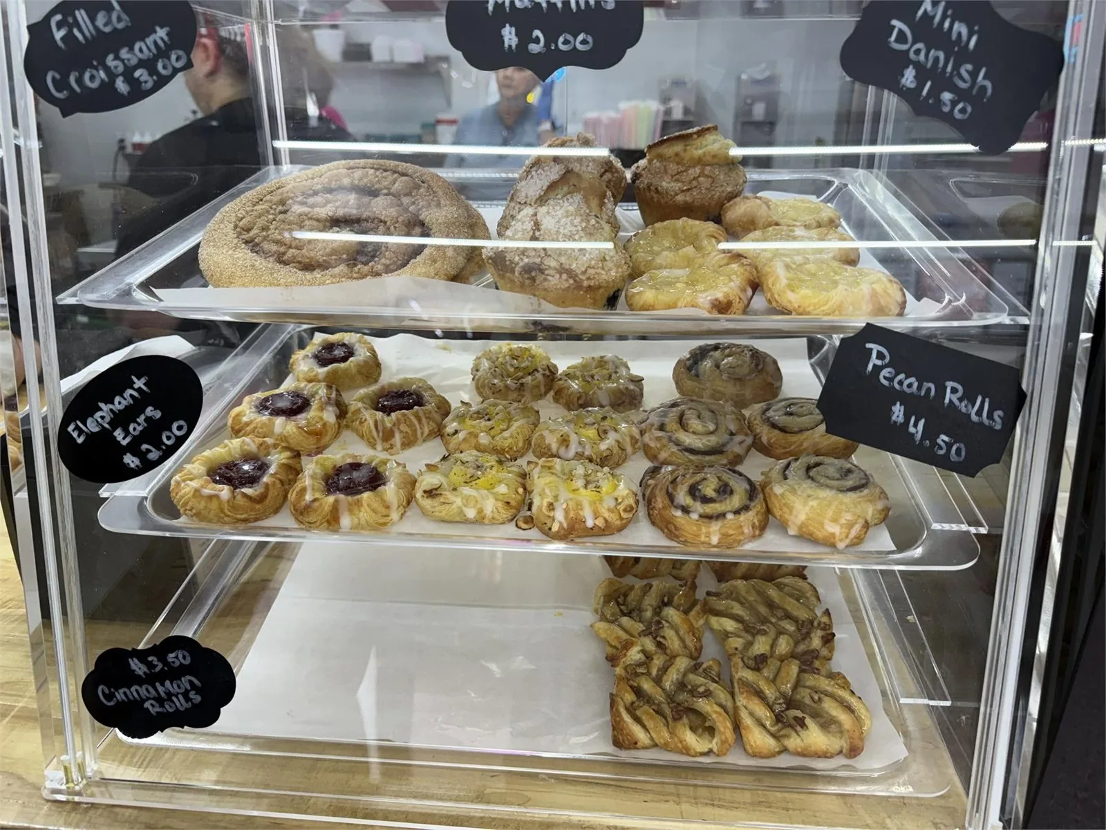 Udderly Delicious pastry display filled with baked treats